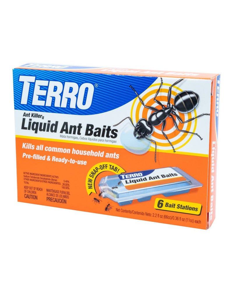 Terro 6-Piece Liquid Ant Bait Clear 5x5x5cm